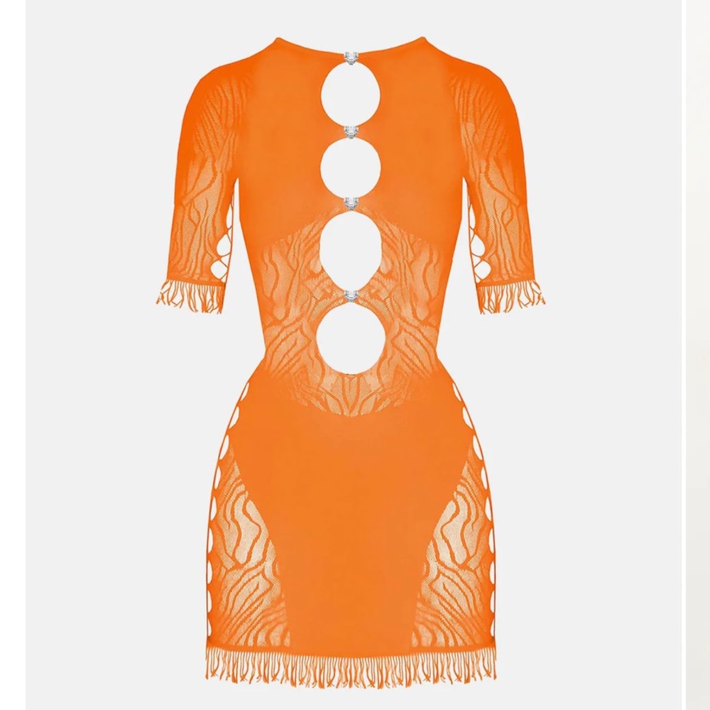 POSTER GIRL Bold Orange Cut-Out Mini Dress